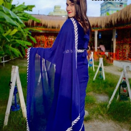 Georgette Embroidery Saree with BP LR-1019