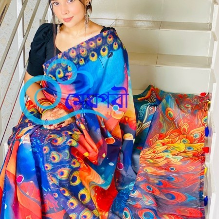 ব্লাউজ পিস সহ শাড়ী DP - 6042