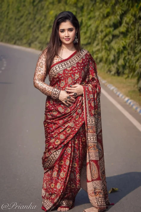 Premium Semi Muslin Silk Saree TS 106 ব্লাউজ পিছ সহ