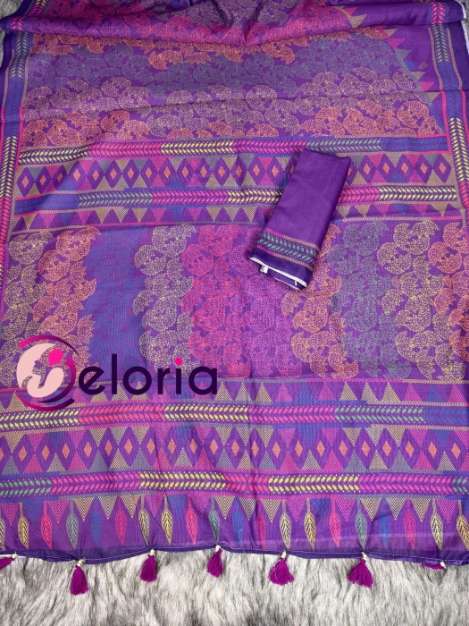 Premium Semi Muslin Silk Saree TS 108 ব্লাউজ পিছ সহ