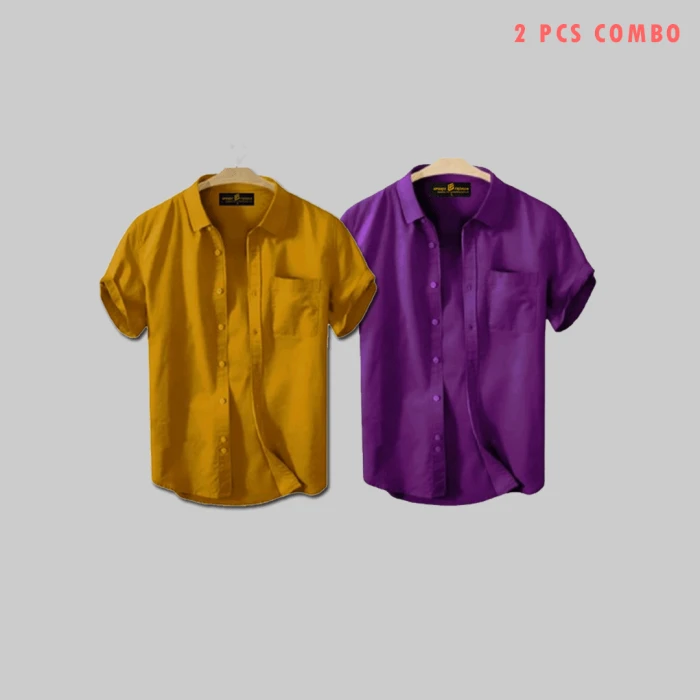 2 Pcs Half Shirt -Purple+ Kathali