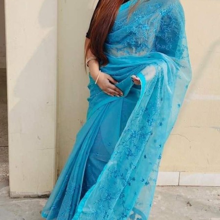 Halfsilk Embroidery Saree Em-124