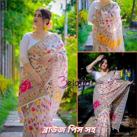 Halfsilk Saree With Blouse 4303
