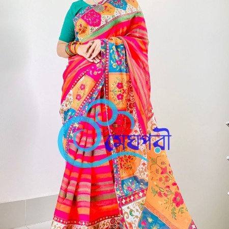 ব্লাউজ পিস সহ শাড়ী DP-6037