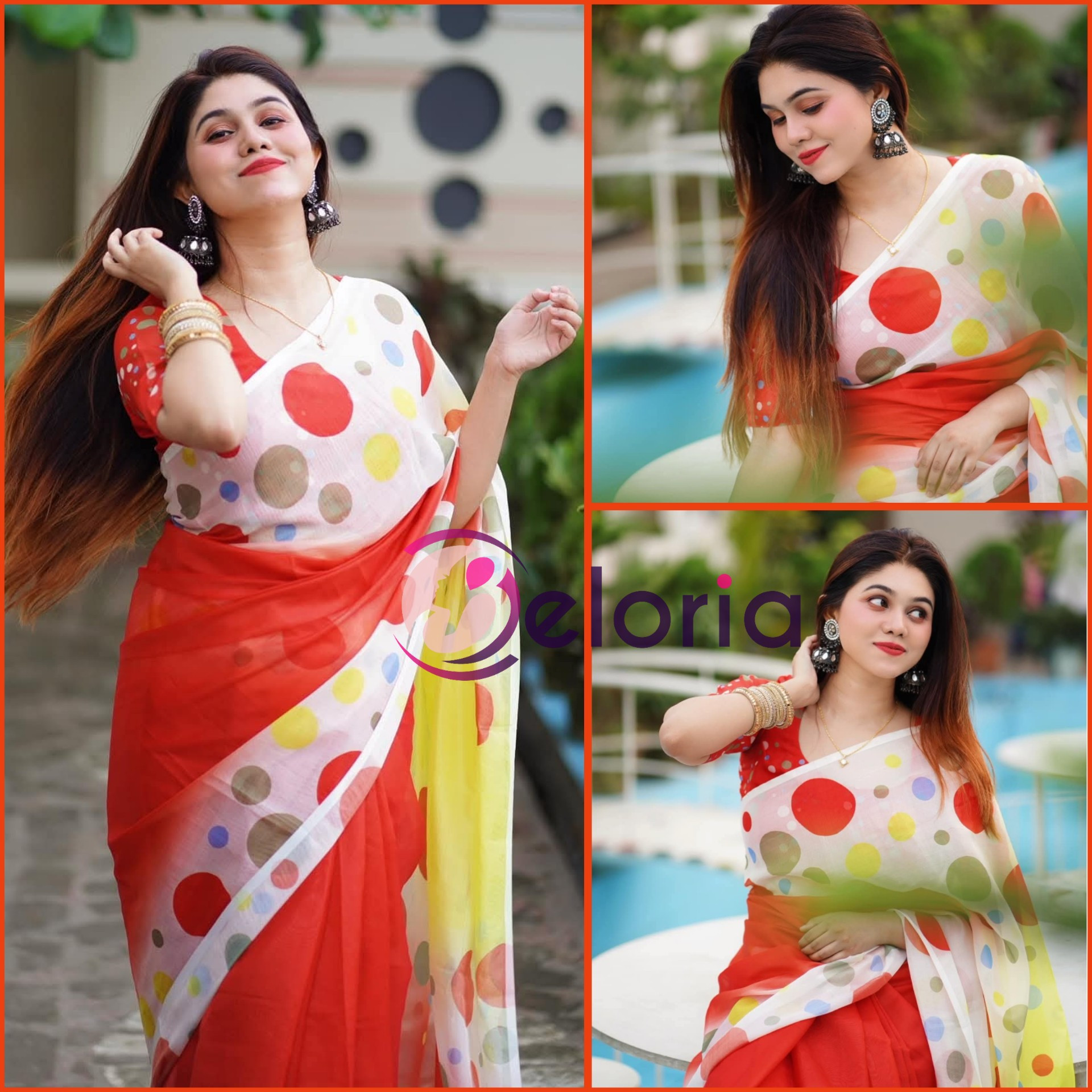 প্রিমিয়াম টাংগাইল সিল্ক শাড়ি TS 103 ব্লাউজ পিস সহ